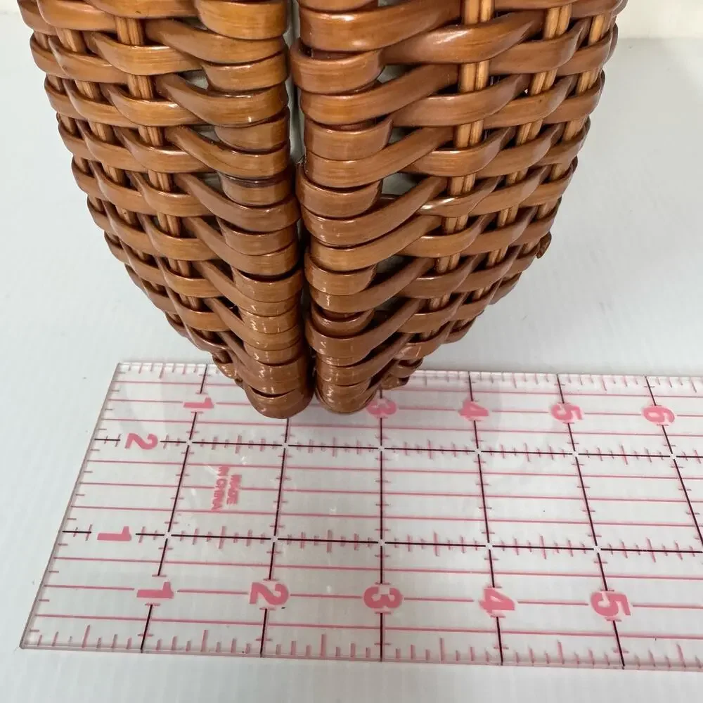 VINTAGE Basket Purse by Macy's Woven Metal MCM Vinyl HandMade in Honk Kong - Picture 14 of 14